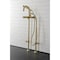 Aqua Vintage CCK8407DX Freestanding Tub Faucet with Supply Line, Stop Valve, Brushed Brass CCK8407DX - alternate 5